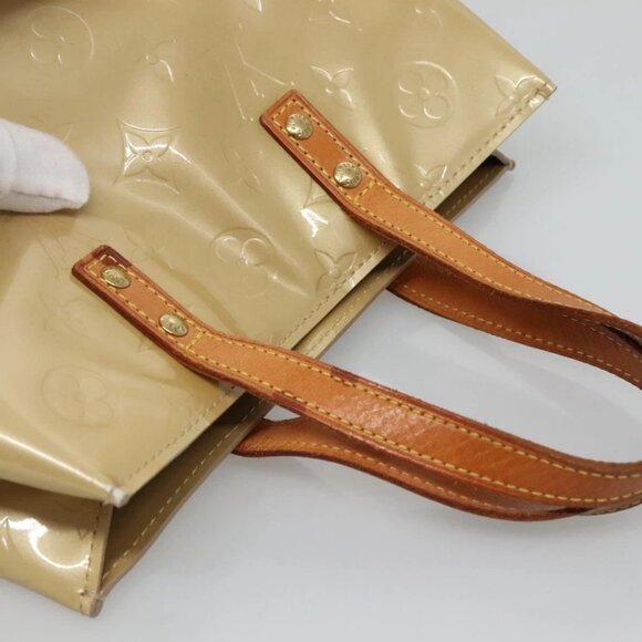 LOUIS VUITTON Monogram Vernis Reade PM Hand Bag Beige M91334 LV Auth 132527 - Picture 7 of 16
